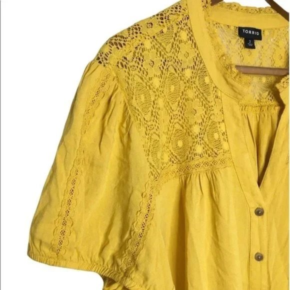 Torrid Lace Inset Blouse - Picture 4 of 9